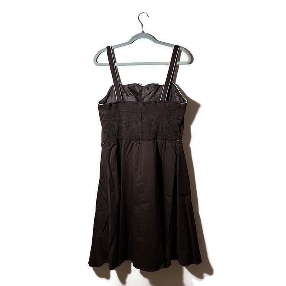 R&K Brown Adjustable Strap Mini Dress Missing Belt Petite Size 16P - Picture 2 of 7